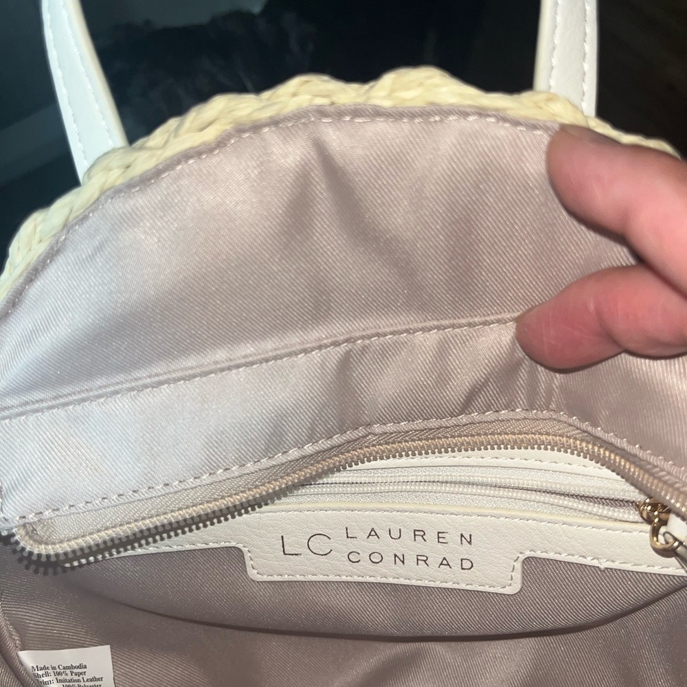 LC Lauren Conrad Cream Round Shoulder Bag - Picture 9 of 10